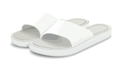 White Slide Sandal Slippers Centered Composition
