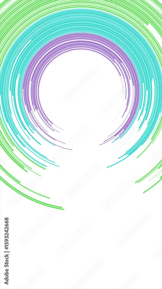 Aufkleber colorful minimal circular lines abstract tech background. vertical looped video animation