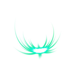 Green Curved Light Burst with Transparent Background
