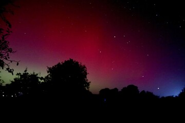 Naklejka premium Aurora Borealis Night Landscape