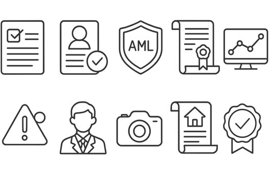 Business, finance outline icon set. management, analysis, certification linear collection