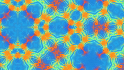 Fototapeta premium Abstract Radiant Burst with Soft Grain Texture, Symmetrical Glow Pattern in Psychedelic Style, Radiating Circular Abstract with Subtle Noise, Kaleidoscopic Starburst with Gradient Flow