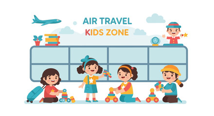 Kids Play Area At The Airport While Waiting For Air Travel Flight