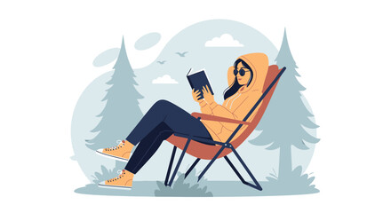 Leisurely Reading In Nature A Moment Of Tranquility And Relaxation