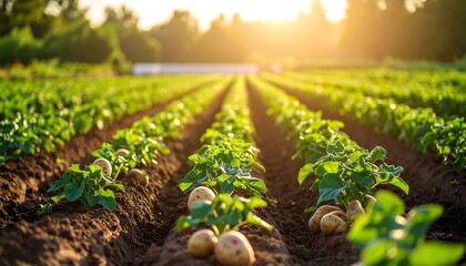 Potato field at sunset (1)