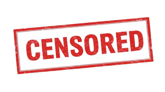 Censored Stamp: A bold red censored stamp conveys a clear message of restriction and control, emphasizing the act of blocking information or content with assertive power.