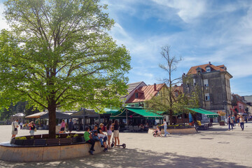 Cetinje, Montenegro - 05.06.2025: cityscape of the historic and presidential capital of country