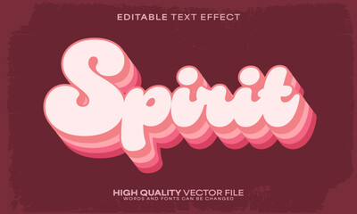 Retro text effect, editable text effect and pink 3d font style bold shadow girl poster design