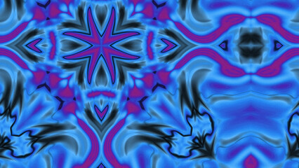 Obraz premium Abstract Radiant Burst with Soft Grain Texture, Symmetrical Glow Pattern in Psychedelic Style, Radiating Circular Abstract with Subtle Noise, Kaleidoscopic Starburst with Gradient Flow