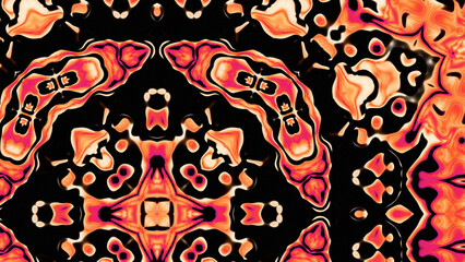 Fototapeta premium Abstract Radiant Burst with Soft Grain Texture, Symmetrical Glow Pattern in Psychedelic Style, Radiating Circular Abstract with Subtle Noise, Kaleidoscopic Starburst with Gradient Flow