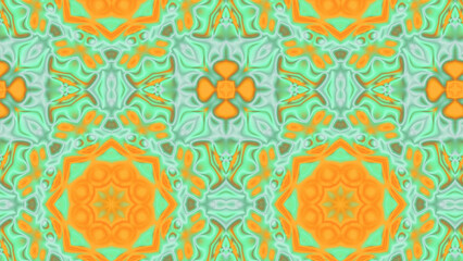 Abstract Radiant Burst with Soft Grain Texture, Symmetrical Glow Pattern in Psychedelic Style, Radiating Circular Abstract with Subtle Noise, Kaleidoscopic Starburst with Gradient Flow