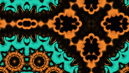 Abstract Radiant Burst with Soft Grain Texture, Symmetrical Glow Pattern in Psychedelic Style, Radiating Circular Abstract with Subtle Noise, Kaleidoscopic Starburst with Gradient Flow