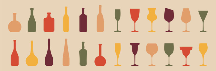 Wine Glass & Bottle Set – Elegant Tabletop Duo