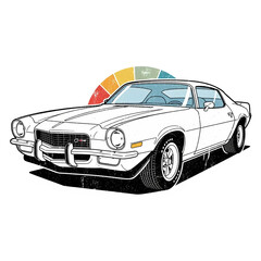 Fototapeta premium retro car isolated on white