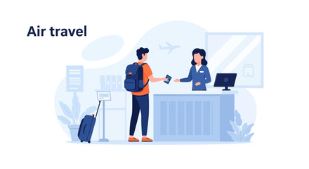 Fototapeta premium Seamless Check In For Stress Free Traveling Experience At Airport Counter