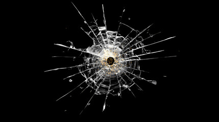 Obraz premium A bullet trace isolated on a transparent background. impact trace. Illustration
