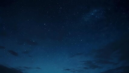 Obraz premium Vast Dark Blue Night Sky with Myriad Twinkling Stars and Subtle Cloud Formations