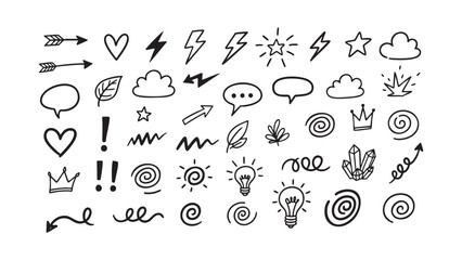 Fototapeta premium Doodle Elements Hand-Drawn Icons for Your Creative Designs and Projects