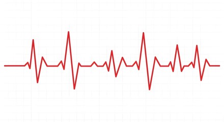 Naklejka premium Heart pulse line tracing across grid