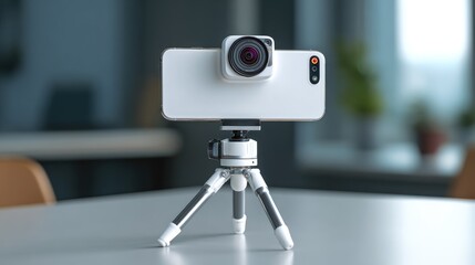 Electronic devices for content creation including vlogging camera, mic, and tripod
