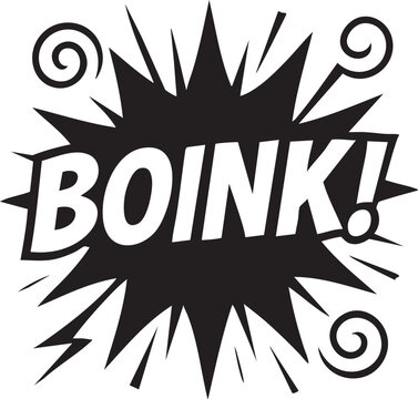 Comic Book Sound Effect Dynamic 'BOINK!' Burst Illustration