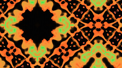 Abstract Radiant Burst with Soft Grain Texture, Symmetrical Glow Pattern in Psychedelic Style, Radiating Circular Abstract with Subtle Noise, Kaleidoscopic Starburst with Gradient Flow