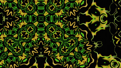 Abstract Radiant Burst with Soft Grain Texture, Symmetrical Glow Pattern in Psychedelic Style, Radiating Circular Abstract with Subtle Noise, Kaleidoscopic Starburst with Gradient Flow