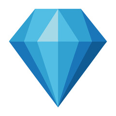 Stylized blue diamond gemstone with facets