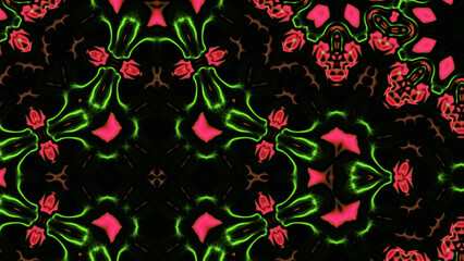 Abstract Radiant Burst with Soft Grain Texture, Symmetrical Glow Pattern in Psychedelic Style, Radiating Circular Abstract with Subtle Noise, Kaleidoscopic Starburst with Gradient Flow