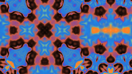 Abstract Radiant Burst with Soft Grain Texture, Symmetrical Glow Pattern in Psychedelic Style, Radiating Circular Abstract with Subtle Noise, Kaleidoscopic Starburst with Gradient Flow