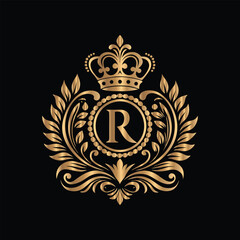 Fototapeta premium Vector set of gold vintage frames. Elegant element for design in Eastern style, place for text. Floral golden border. Lace illustration for invitations and greeting cards.