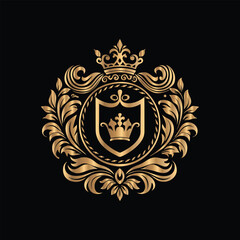 Vector set of gold vintage frames. Elegant element for design in Eastern style, place for text. Floral golden border. Lace illustration for invitations and greeting cards.