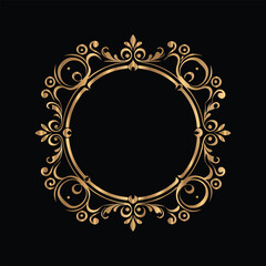 Vector set of gold vintage frames. Elegant element for design in Eastern style, place for text. Floral golden border. Lace illustration for invitations and greeting cards.