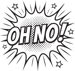 Fototapeta premium Yeow! comic book style sound effect in a black and white pop art explosion bubble. Retro graphic illustration for expressing surprise or pain.