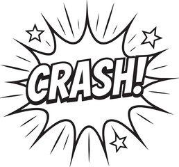 Fototapeta premium Monochrome Biff! comic book sound effect illustration in a pop art style. Vector graphic of an explosion bubble with halftone.