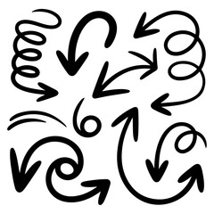 Quality full Hand drawn arrow mark icons vector set