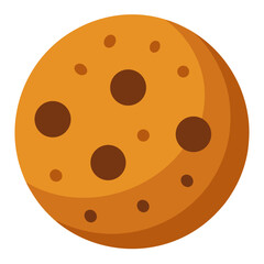 Simple flat design chocolate chip cookie icon