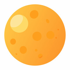 Obraz premium Stylized orange planet with craters and a bright spot