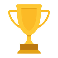 Golden trophy with two handles on a pedestal