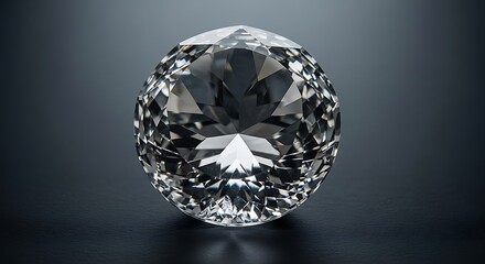 Clear Round Cut Diamond on Dark Surface gemstone precious stone