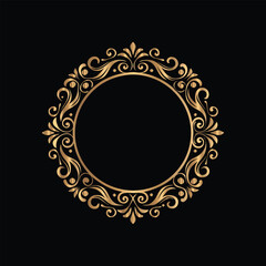 Vector set of gold vintage frames. Elegant element for design in Eastern style, place for text. Floral golden border. Lace illustration for invitations and greeting cards.