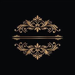 Vector set of gold vintage frames. Elegant element for design in Eastern style, place for text. Floral golden border. Lace illustration for invitations and greeting cards.