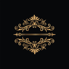 Vector set of gold vintage frames. Elegant element for design in Eastern style, place for text. Floral golden border. Lace illustration for invitations and greeting cards.