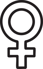 Obraz premium Feminine Symbol Vector Icon, Line Art, Female Sign, Gender Symbol, Woman
