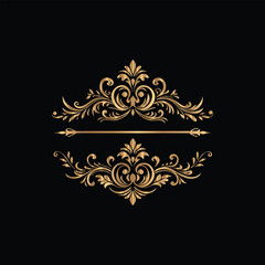 Vector golden vintage frame for design template. Elegant element for design in Eastern style, place for text. Floral golden border. Lace illustration for invitations and greeting cards.
