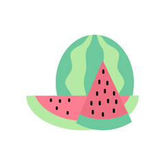 Flat style ilustration watermelon fruit element