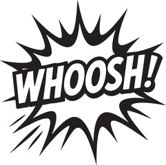Fototapeta premium Comic Style Whoosh Illustration - Fast Movement and Impactful Visual Effect for Graphic Design Projects and Presentations