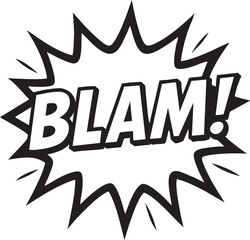 Vroom Comic Sound Effect Illustration, Dynamic Expression in Black and White for Excitement