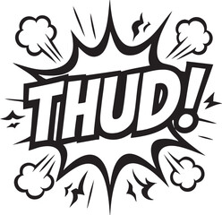 Explosive 'Thud!' Comic Book Sound Effect Illustration for Visual Impact and Creative Expression