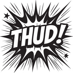 Vroom Comic Sound Effect Illustration, Dynamic Expression in Black and White for Excitement